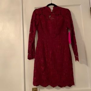 Fitted red lace Betsey Johnson dress